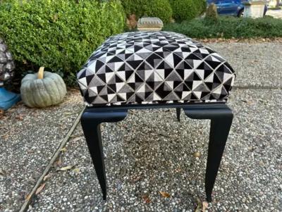 Jules Leleu French Art Deco Ebonized Bench By Jules Leleu