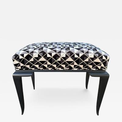 Jules Leleu French Art Deco Ebonized Bench By Jules Leleu