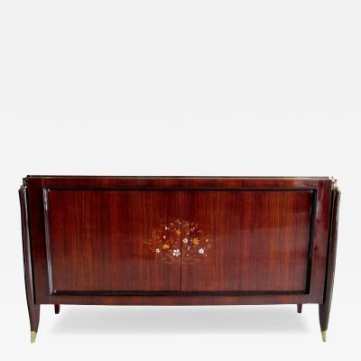 Jules Leleu French Art Deco Ebony de Macassar Marquetry and Bronze Mounted Credenza J Leleu