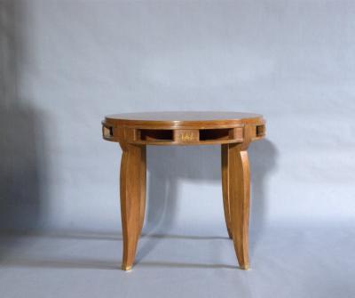 Jules Leleu French Art Deco Walnut Gueridon
