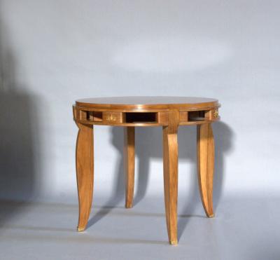 Jules Leleu French Art Deco Walnut Gueridon