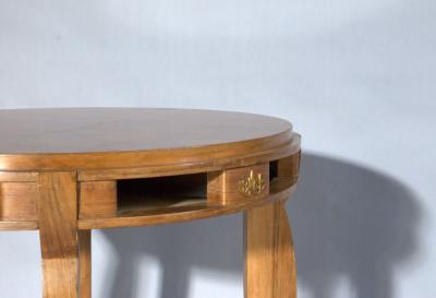 Jules Leleu French Art Deco Walnut Gueridon