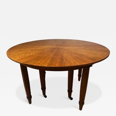 Jules Leleu Important French Modern Fruitwood Bronze Extension Dining Table Jules Leleu