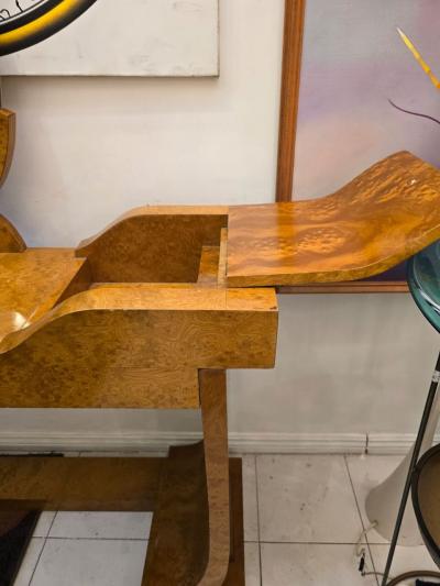 Jules Leleu Jules Leleu Art Deco Vanity and Console with Mirror France Circa 1930s