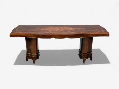 Jules Leleu Jules Leleu French Art Deco Rosewood Abalone Dining Table France 1930s
