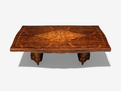 Jules Leleu Jules Leleu French Art Deco Rosewood Abalone Dining Table France 1930s