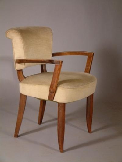 Jules Leleu Jules Leleu Pair of Roll Back Armchairs