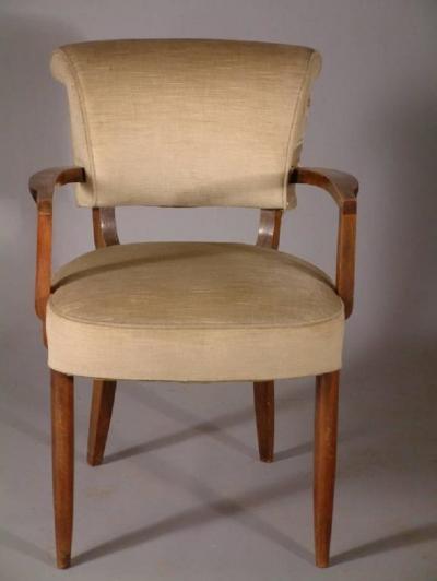 Jules Leleu Jules Leleu Pair of Roll Back Armchairs