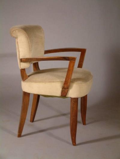Jules Leleu Jules Leleu Pair of Roll Back Armchairs