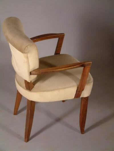 Jules Leleu Jules Leleu Pair of Roll Back Armchairs