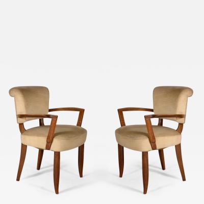 Jules Leleu Jules Leleu Pair of Roll Back Armchairs