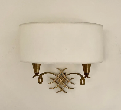 Jules Leleu Jules Leleu Set of 3 Wall Sconces with Shades