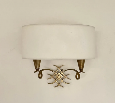 Jules Leleu Jules Leleu Set of 3 Wall Sconces with Shades