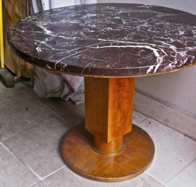 Jules Leleu Jules Leleu Signed Coffee Table with a Superb Marble Top