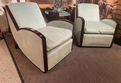 Jules Leleu Jules Leleu Style Art Deco French Club Chairs Restored
