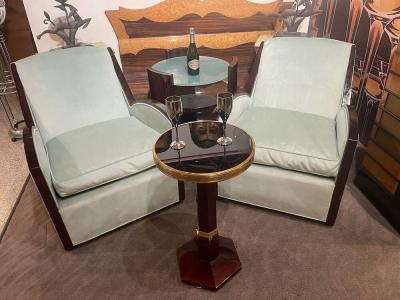 Jules Leleu Jules Leleu Style Art Deco French Club Chairs Restored