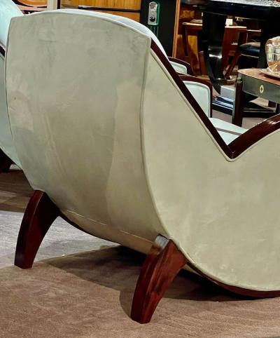 Jules Leleu Jules Leleu Style Art Deco French Club Chairs Restored