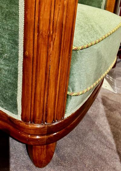 Jules Leleu Jules Leleu Vintage French Art Deco Sofa Suite with Pair of Chairs Restored