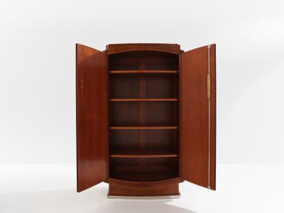 Jules Leleu Jules Leleu mahogany cabinet nickeled metal 1930