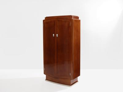 Jules Leleu Jules Leleu mahogany cabinet nickeled metal 1930