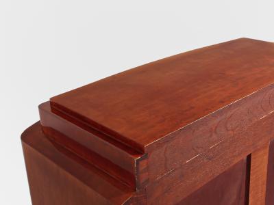 Jules Leleu Jules Leleu mahogany cabinet nickeled metal 1930