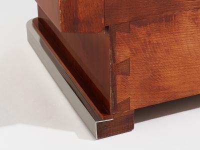Jules Leleu Jules Leleu mahogany cabinet nickeled metal 1930