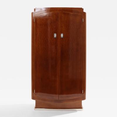 Jules Leleu Jules Leleu mahogany cabinet nickeled metal 1930
