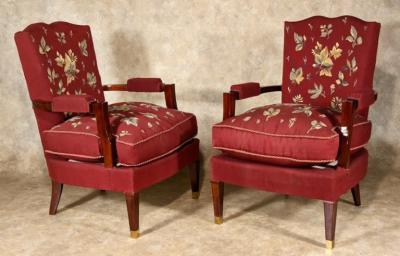 Jules Leleu Jules Leleu pair of 1940s armchairs