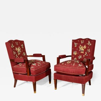 Jules Leleu Jules Leleu pair of 1940s armchairs