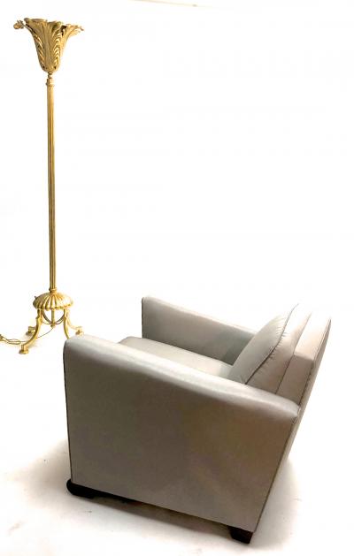 Jules Leleu Jules Leleu pair of refined club chairs fully restored