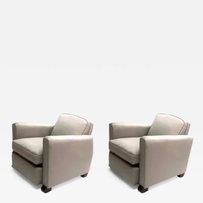 Jules Leleu Jules Leleu pair of refined club chairs fully restored