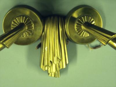 Jules Leleu Jules Leleu pair of two branch sconces