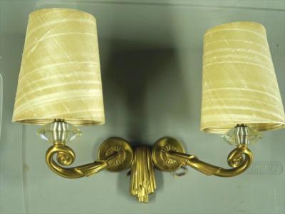 Jules Leleu Jules Leleu pair of two branch sconces