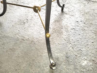 Jules Leleu Jules Leleu red lacquer top coffee table with cannonball gold bronze base