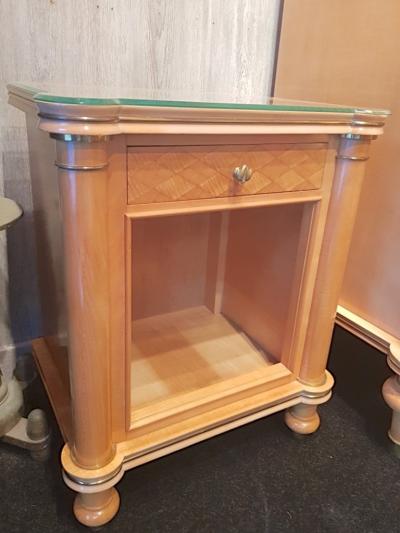 Jules Leleu Jules Leleu stamped refined pair of sycamore nightstand