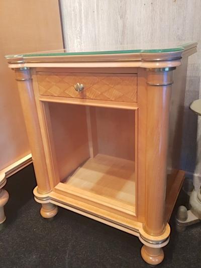 Jules Leleu Jules Leleu stamped refined pair of sycamore nightstand