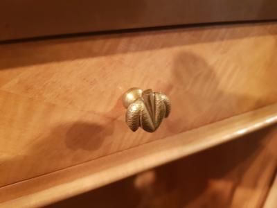 Jules Leleu Jules Leleu stamped refined pair of sycamore nightstand