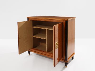 Jules Leleu Jules Leleu two doors cabinet cherry wood marquetry bronze 1940