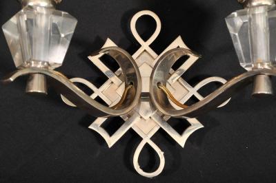 Jules Leleu LELEU Art Deco Pair of Wall Sconces