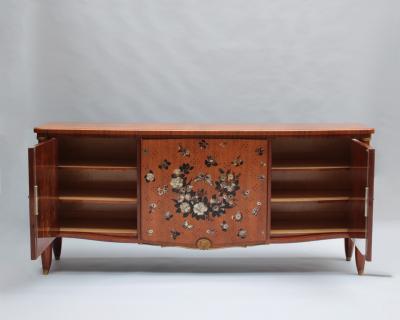Jules Leleu Large Four Door Commode by Jules Leleu Marquetry by Messager circa 1948
