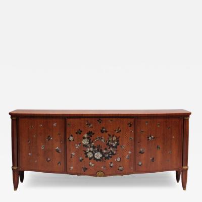Jules Leleu Large Four Door Commode by Jules Leleu Marquetry by Messager circa 1948