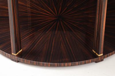 Jules Leleu Leleu Style Macassar Ebony Circular Double Sunburst Coffee Table France