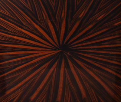 Jules Leleu Leleu Style Macassar Ebony Circular Double Sunburst Coffee Table France