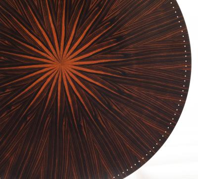 Jules Leleu Leleu Style Macassar Ebony Circular Double Sunburst Coffee Table France