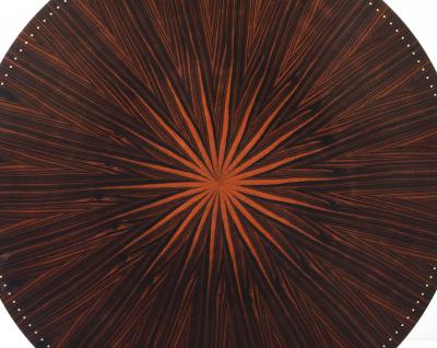 Jules Leleu Leleu Style Macassar Ebony Circular Double Sunburst Coffee Table France