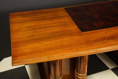 Jules Leleu Mahogany Art Deco Desk by Jules Leleu