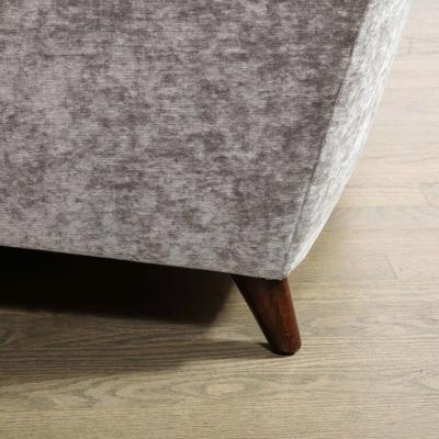 Jules Leleu Mid Century Modern Sofa in Smoked Pewter Velvet Ebonized Walnut by Jules Leleu