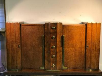 Jules Leleu Monumental and Rare Art Deco Sideboard or Cabinet by Jules Leleu