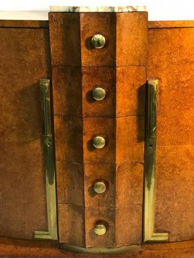 Jules Leleu Monumental and Rare Art Deco Sideboard or Cabinet by Jules Leleu