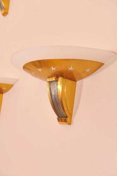 Jules Leleu Pair of Art Deco Wall Sconces by JULES LELEU 2 pairs available 